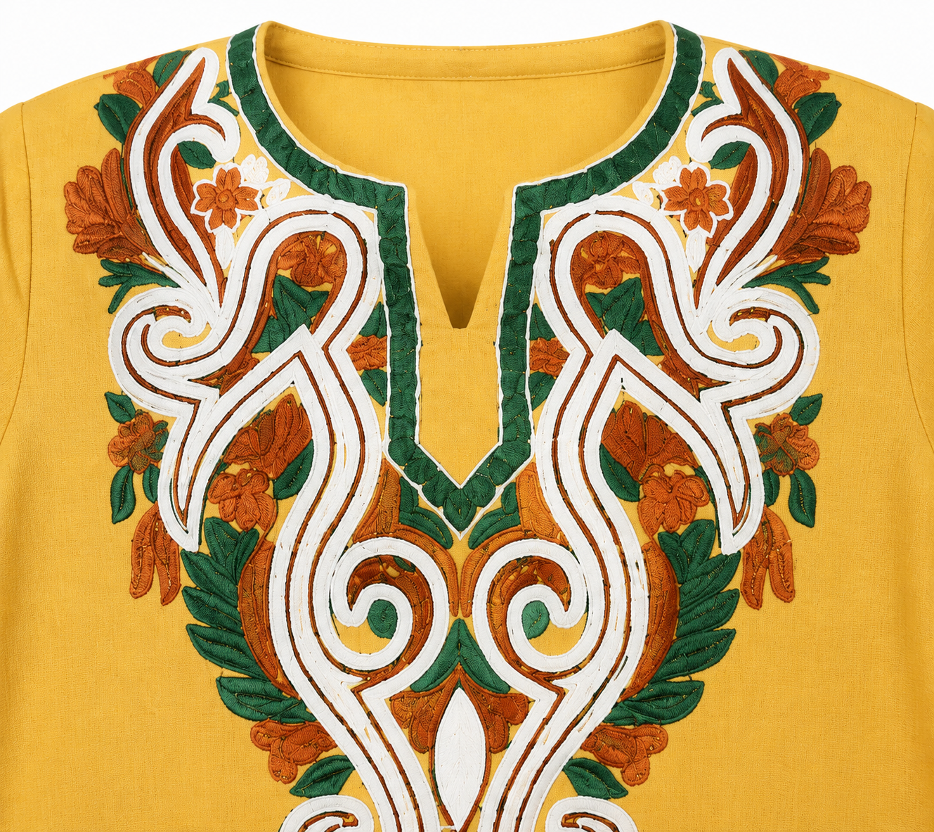 Noor : Aari embroidery summer kurti | Mustard